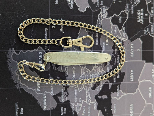 15" Stainless watch chain and knife