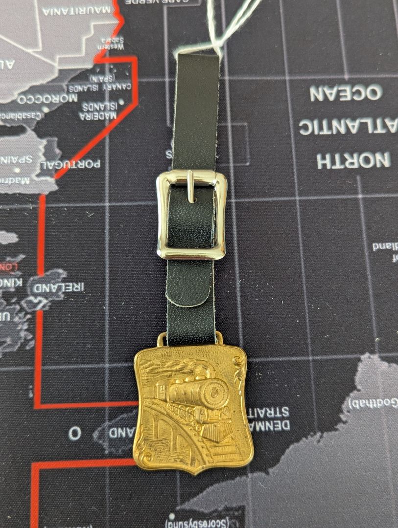 Brass Steam Engine strap and fob