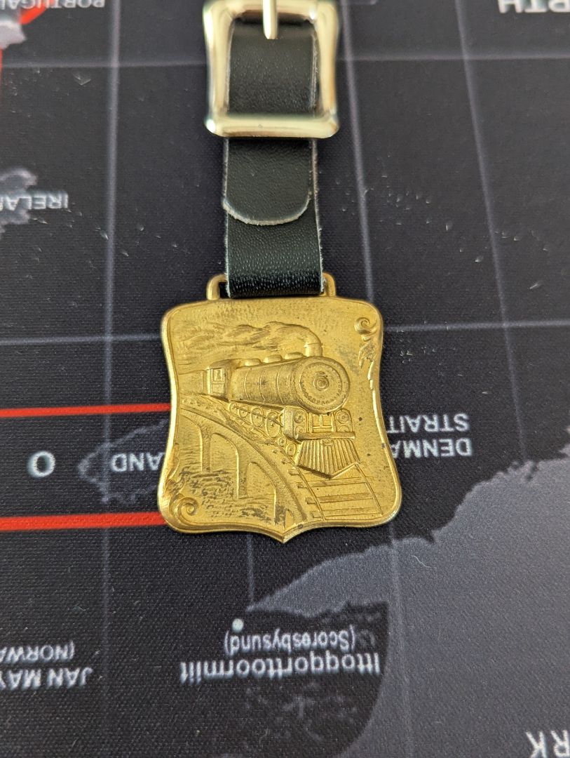 Brass Steam Engine strap and fob