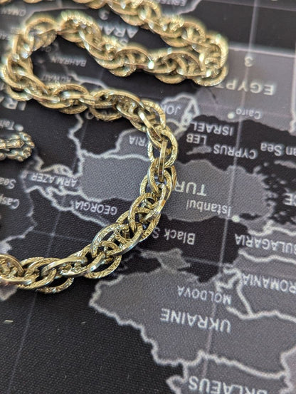 Silver tone cross fob and fancy Pocket watch chain