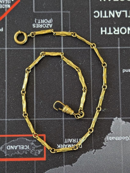 12" Vintage gold tone Pocket Watch chain