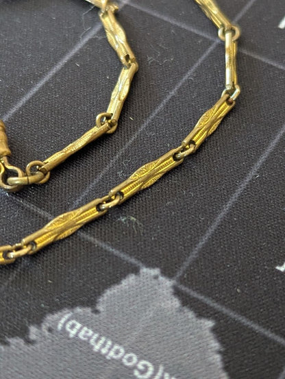 12" Vintage gold tone Pocket Watch chain