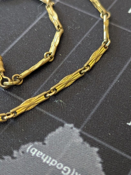 12" Vintage gold tone Pocket Watch chain