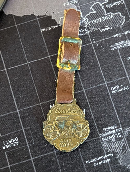 Antique Excelsior Auto Cycle watch fob