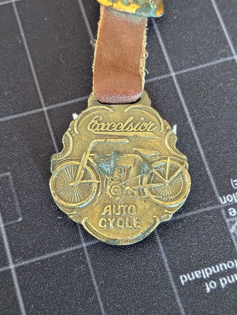 Antique Excelsior Auto Cycle watch fob