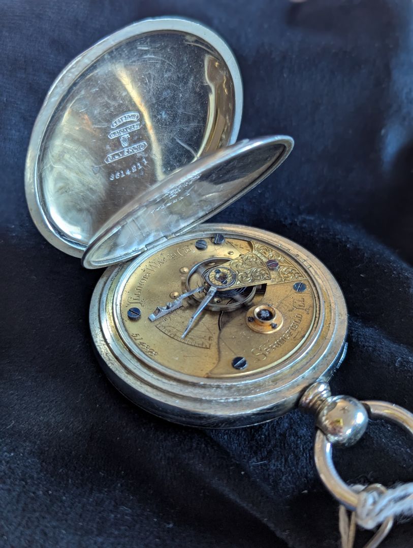 Illinois Pocket Watch - 7 Jewels - Size 18s - Key Wind - Serviced