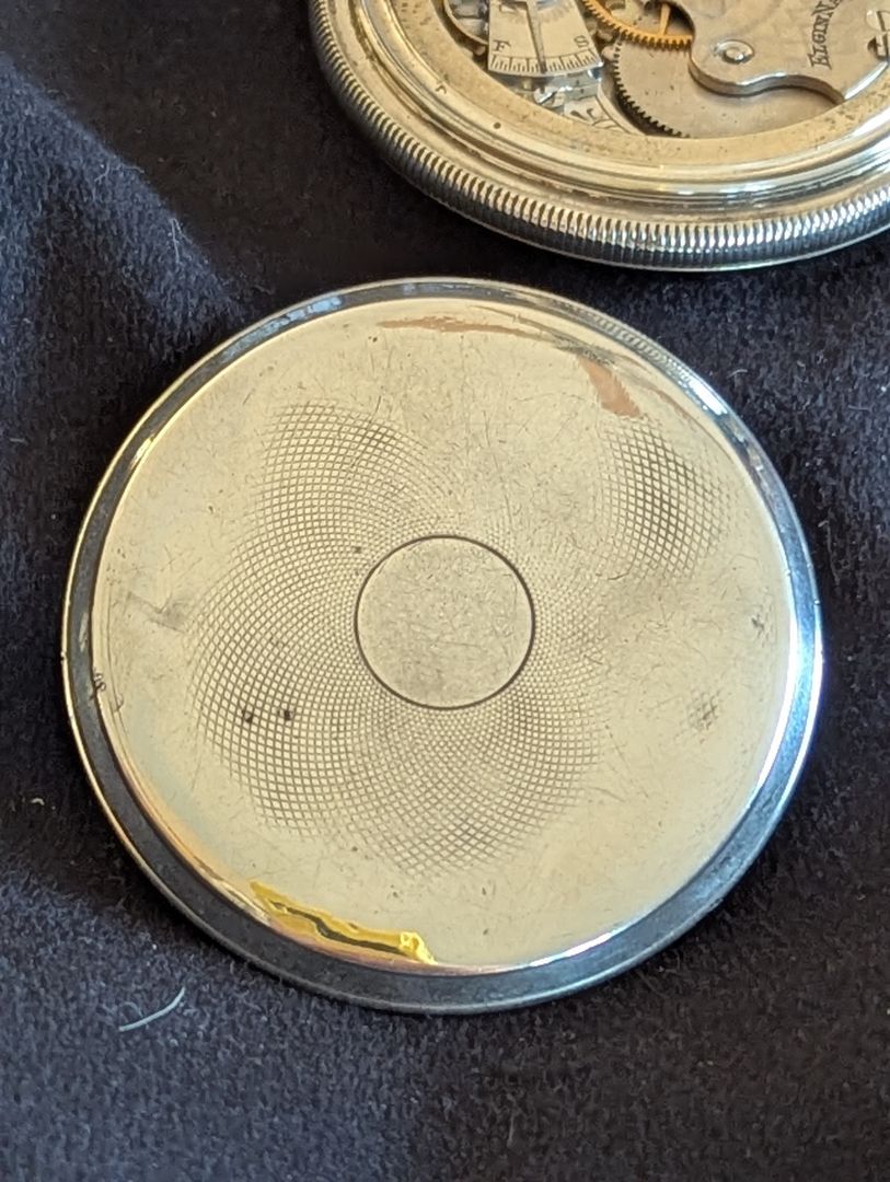 Elgin Pocket Watch - Fancy dial - Solid Silver case - 7 Jewels - Size 6s - Serviced