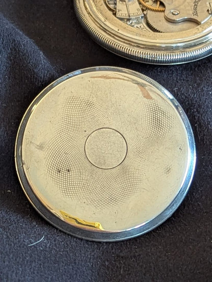 Elgin Pocket Watch - Fancy dial - Solid Silver case - 7 Jewels - Size 6s - Serviced