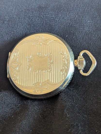 Elgin Pocket Watch - 15 Jewels - Size 12s - MINT Gold Filled case - Serviced
