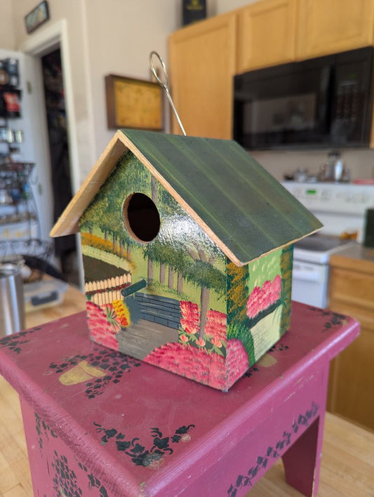 Hand painted birdhouse