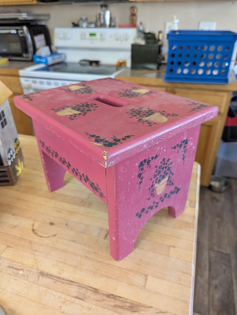 Hand painted childs step stool