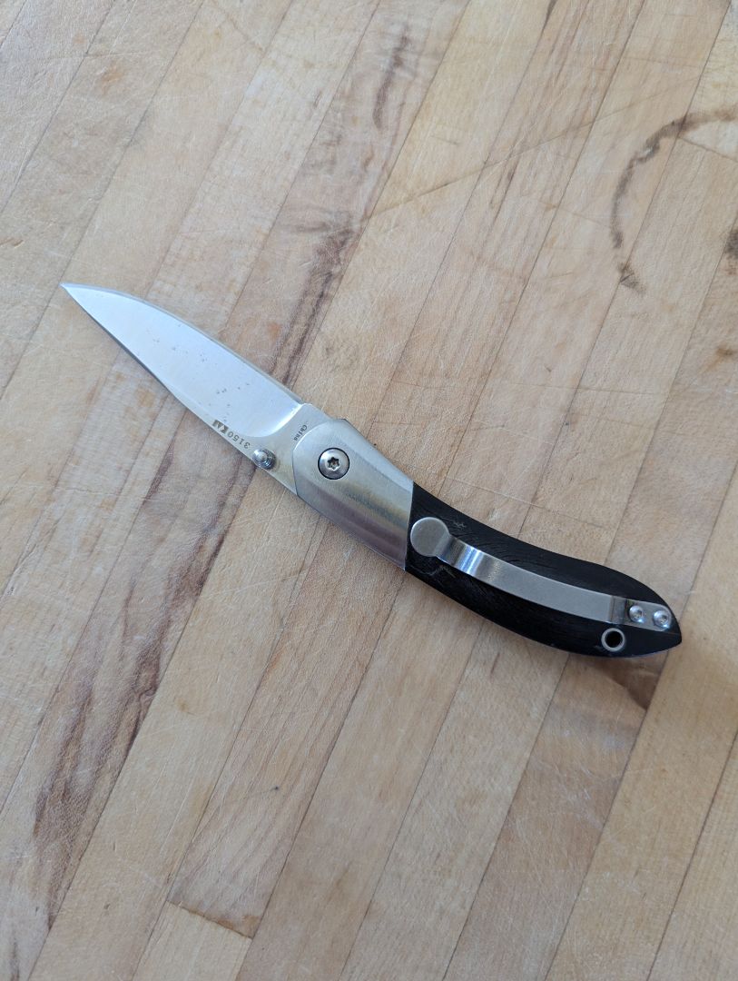 Kershaw black wood handle locking blade knife