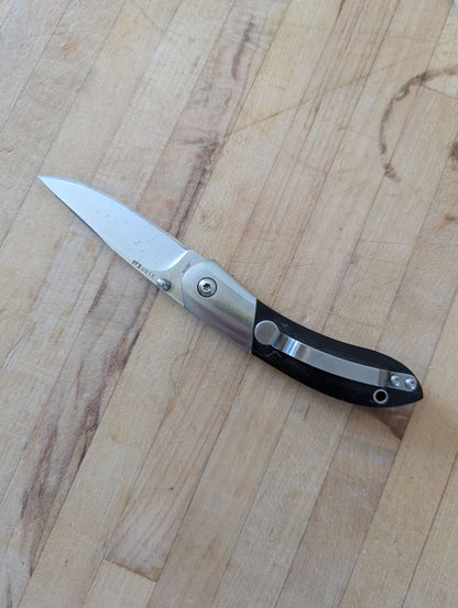 Kershaw black wood handle locking blade knife