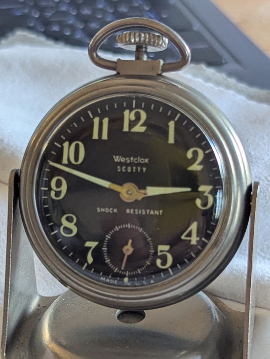 Westclox Scotty dashboard clock - Serviced - Runs great