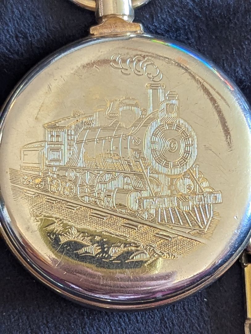Westclox Conductor Pocket Watch & Chain - Train case - Serviced - Runs great