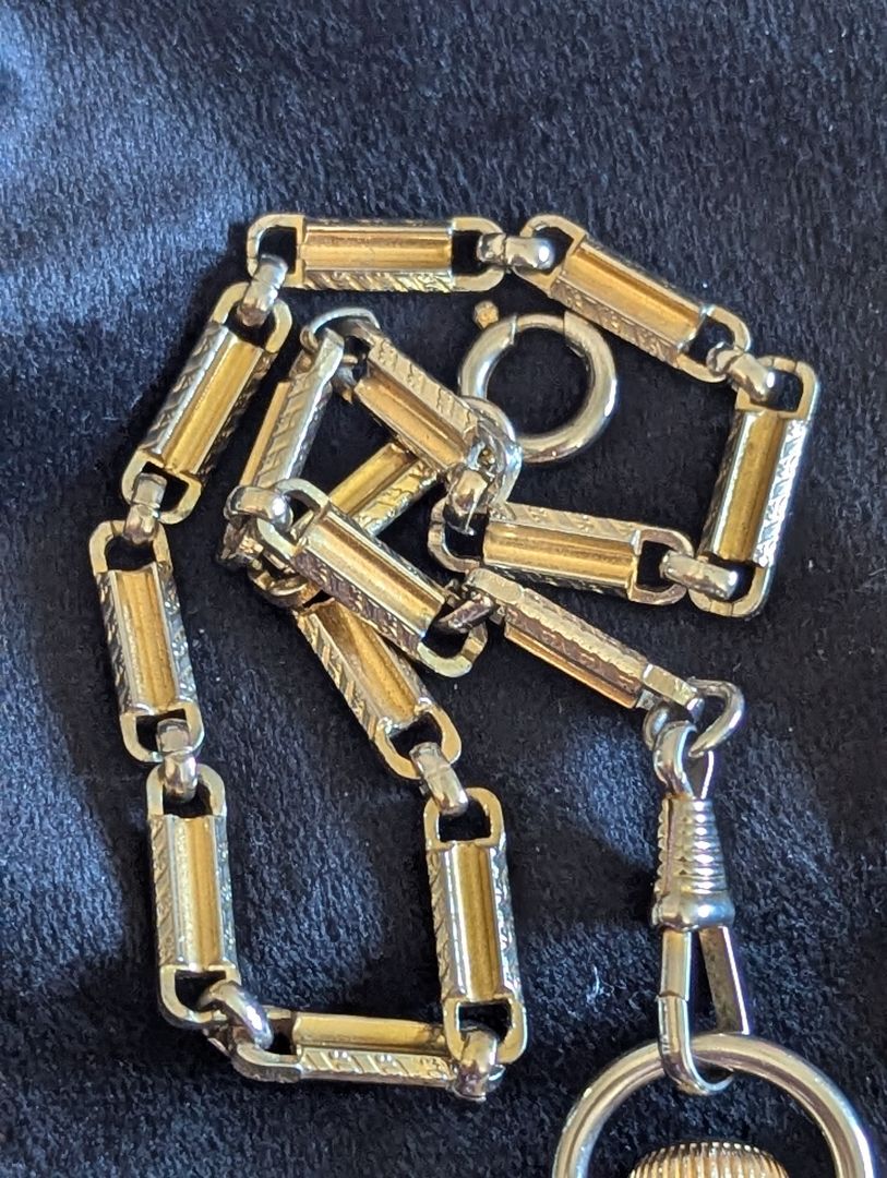 Westclox Conductor Pocket Watch & Chain - Train case - Serviced - Runs great