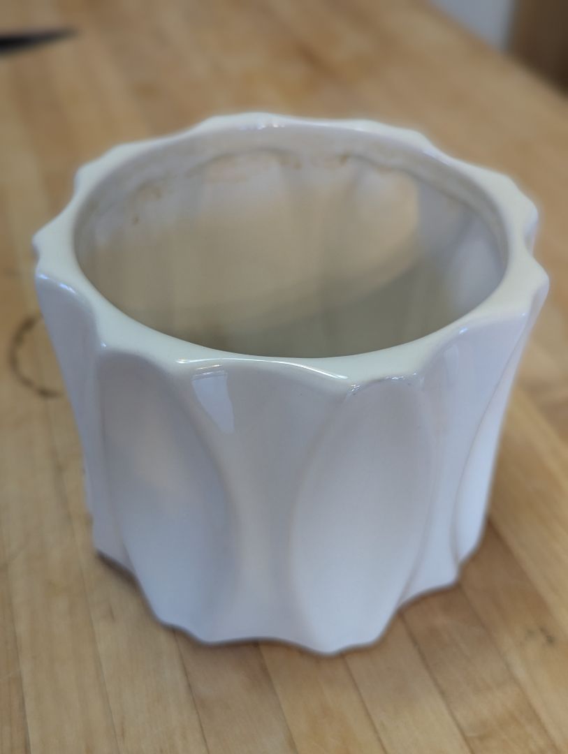 White ceramic planter