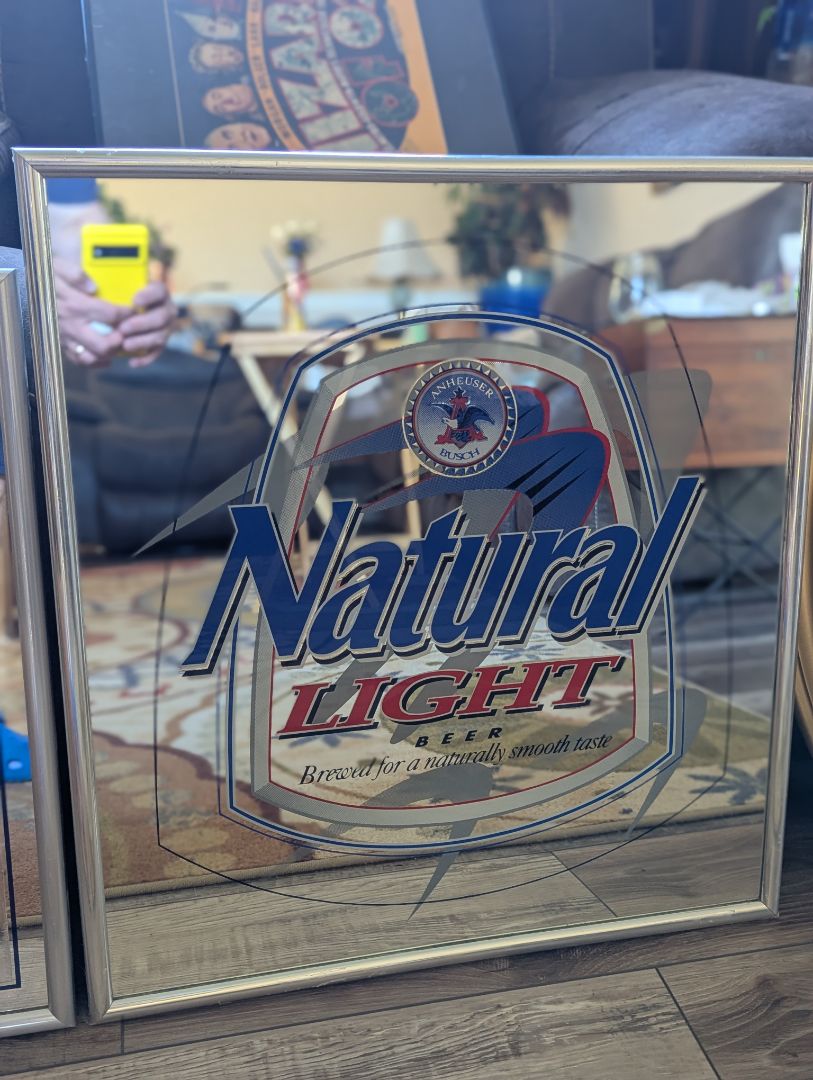 Vintage Beer Mirror - Natural (Natty) Light