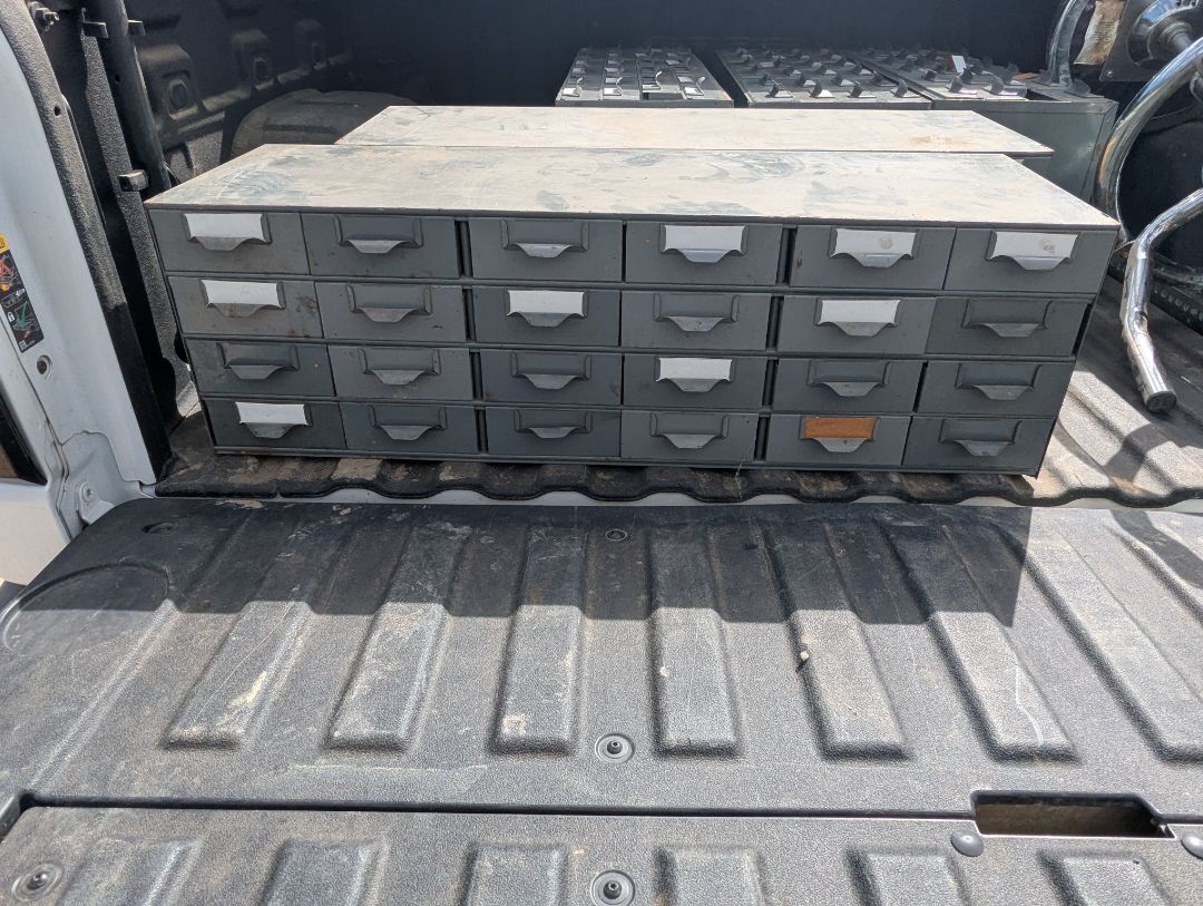 Vintage Garage Storage - 24 drawer heavy duty steel cabinet
