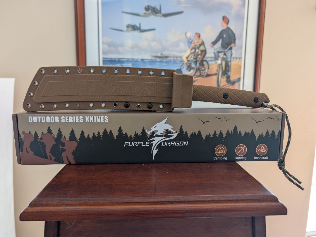 NEW Tanto Knife - Black & Tan