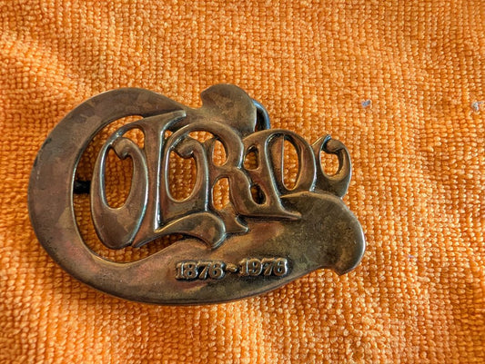Brass Colorado centennial belt buckle