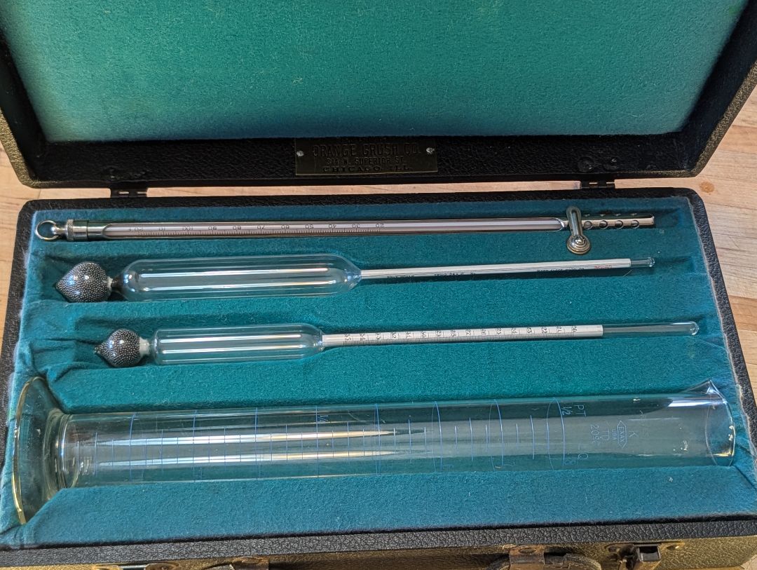 Orange Crush Soda syrup testing equipment