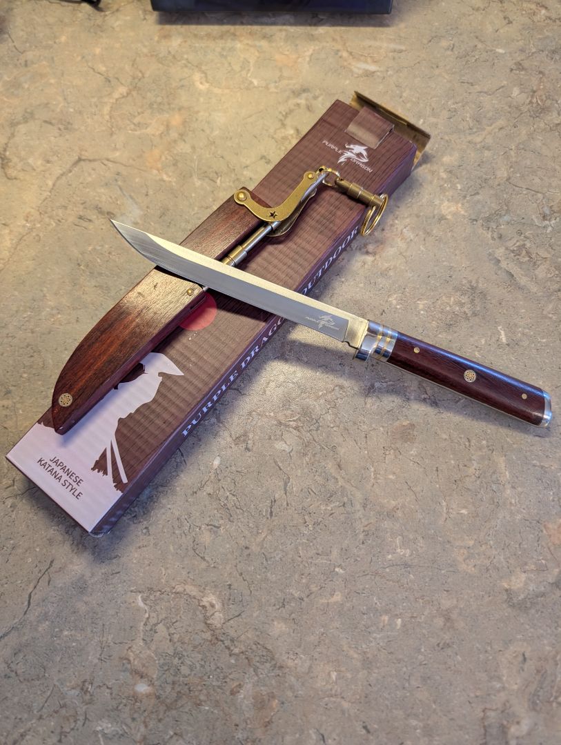 Japanese style fixed blade knife & Sheath