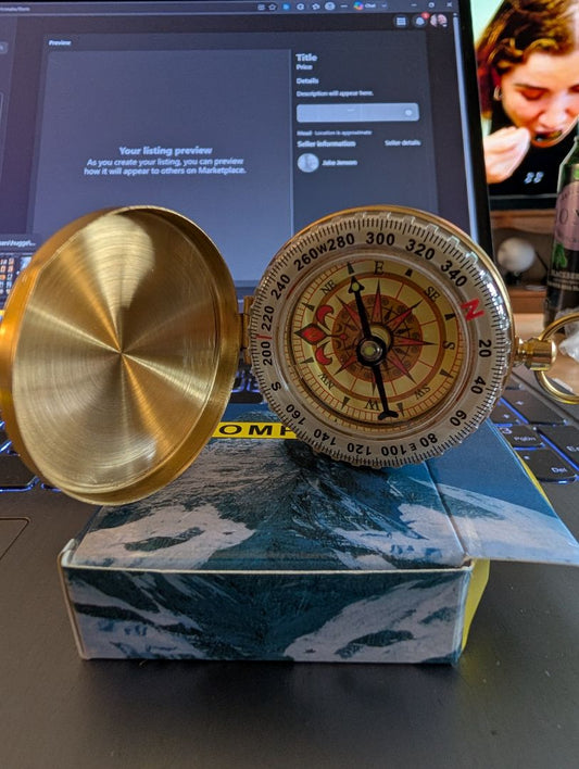 New Brass compass with dust cover