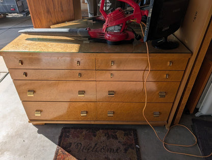 MCM 8 drawer bureau - Blonde Burlwood