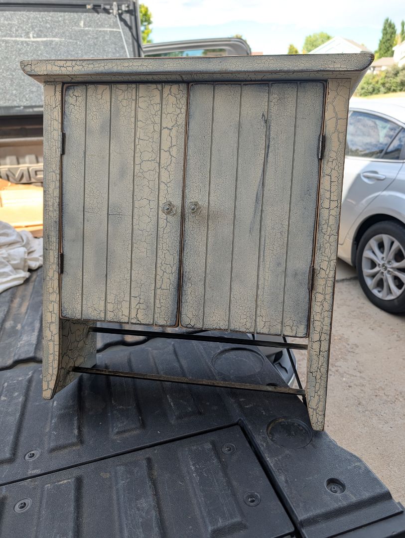2 door cabinet and towel rack