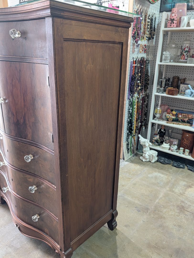 Antique Serpentine front chest of drawers