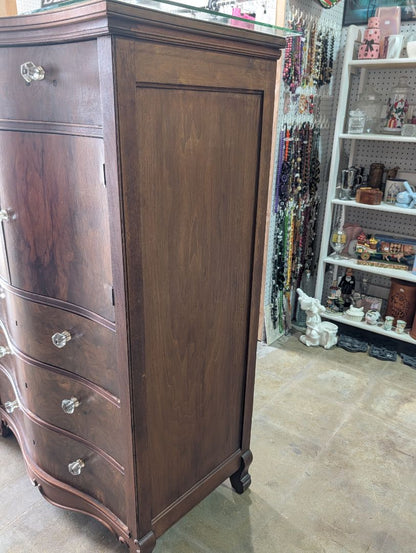 Antique Serpentine front chest of drawers