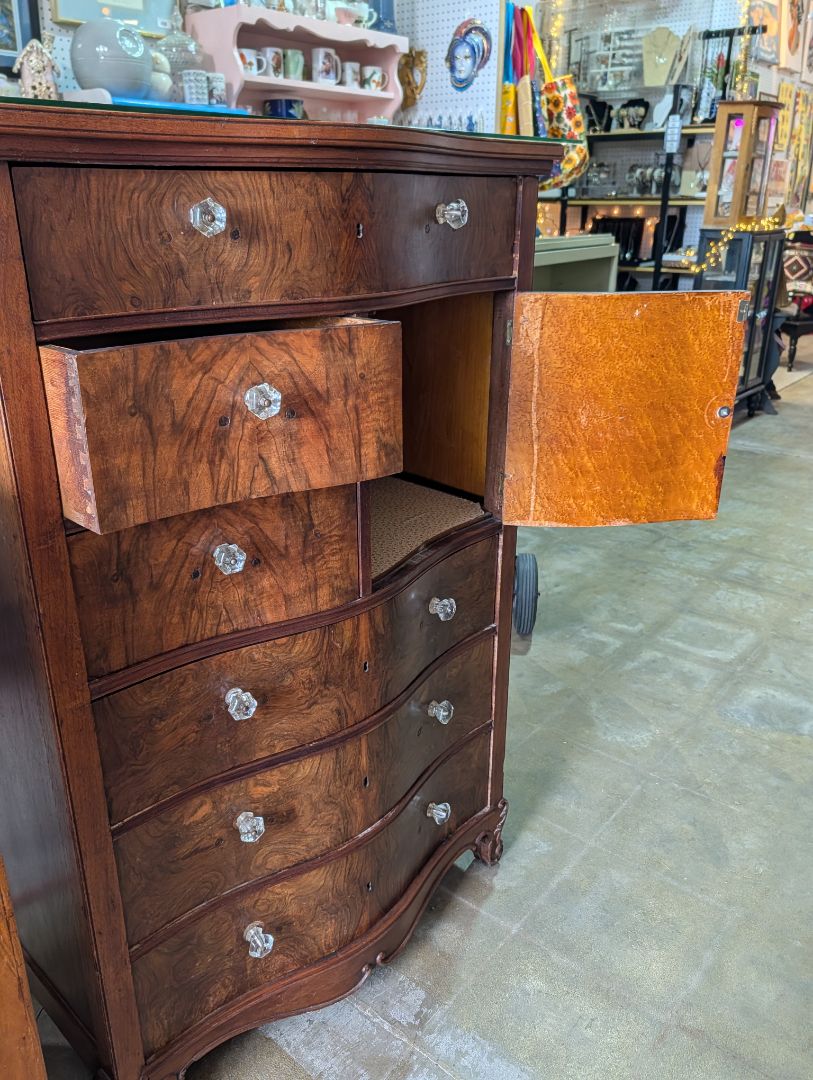 Antique Serpentine front chest of drawers