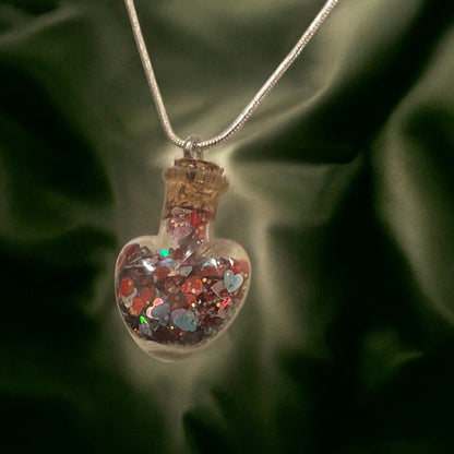 Red and Silver Handmade Heart Necklace