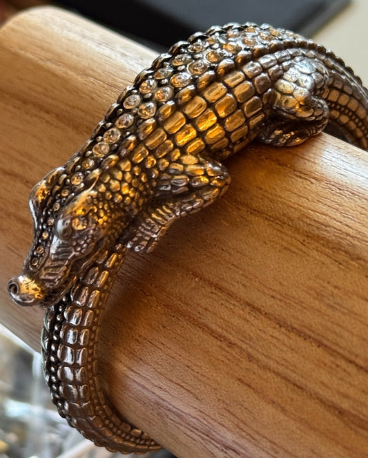 Alligator Silver Tone Bracelet