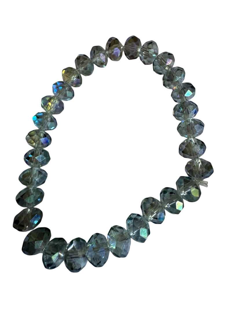 Light gray/blue AB stretchy bracelet