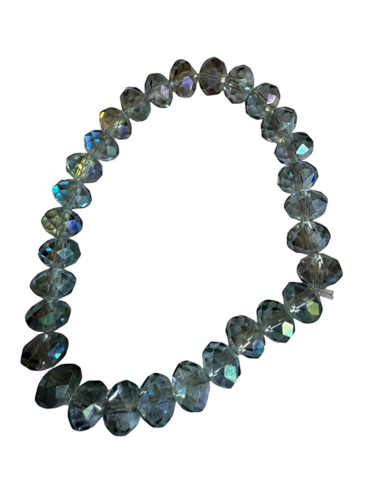Light gray/blue AB stretchy bracelet