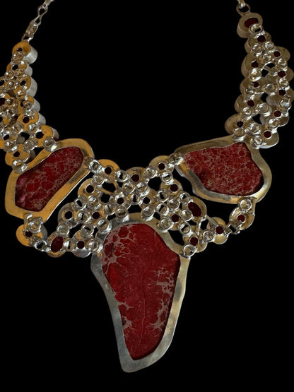 Statement Red Accent Necklace