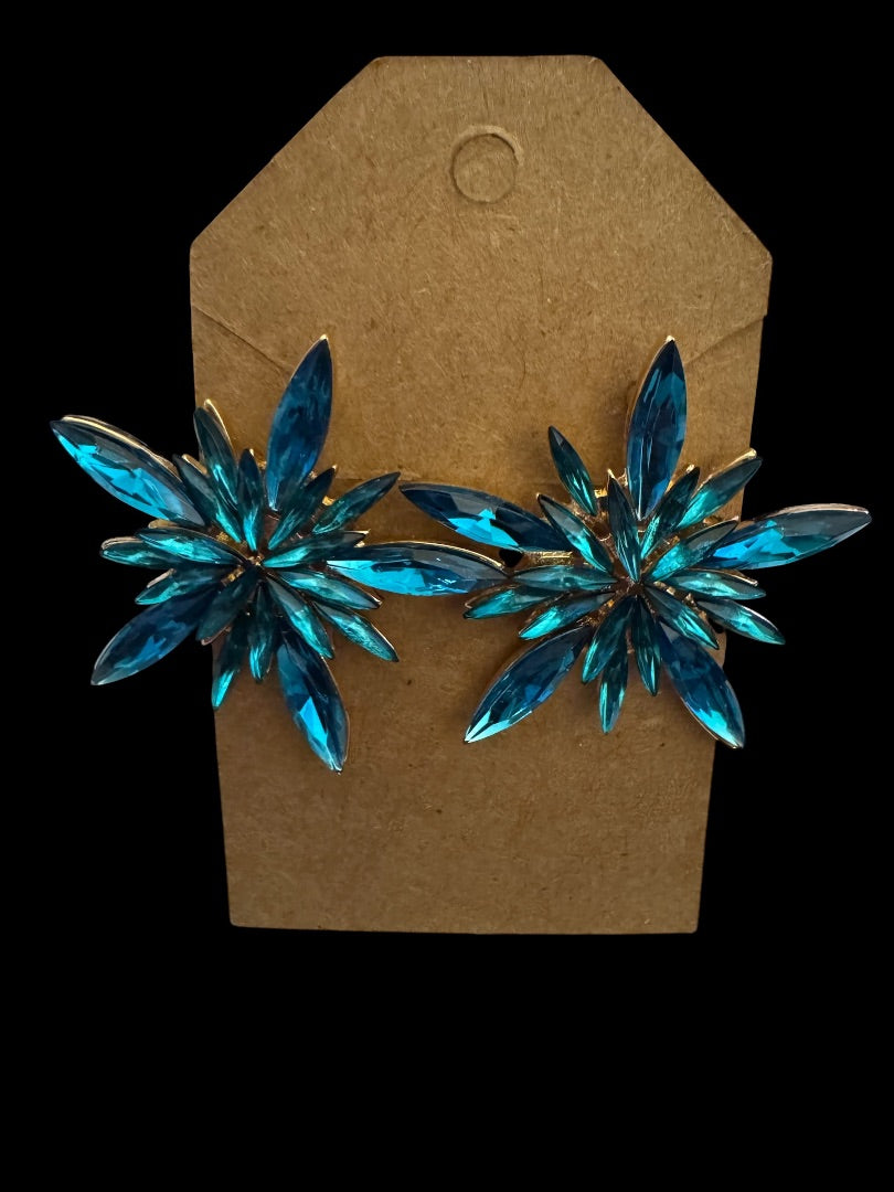 Blue starburst earrings