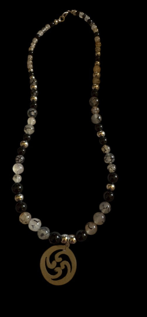 Black&clear glass necklace