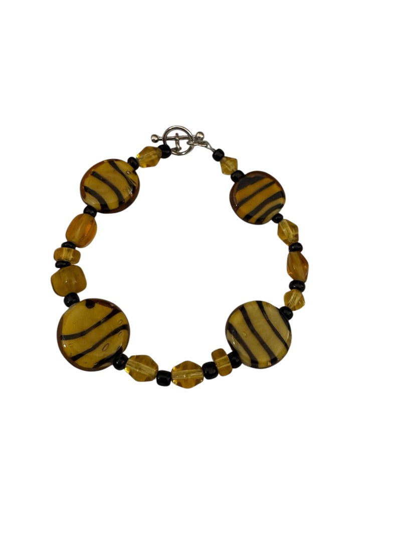 Gold and Black roundbead bracelet
