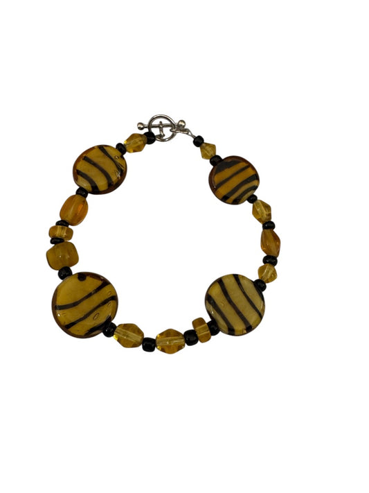 Gold and Black roundbead bracelet