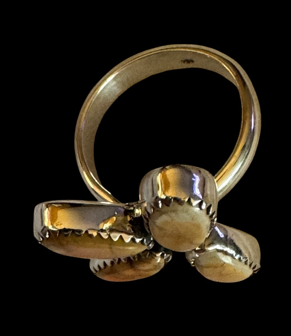 Four petal stone orange ring SW style