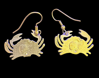 Silver tone Crab earrings