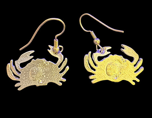 Silver tone Crab earrings