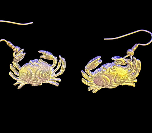 Silver tone Crab earrings