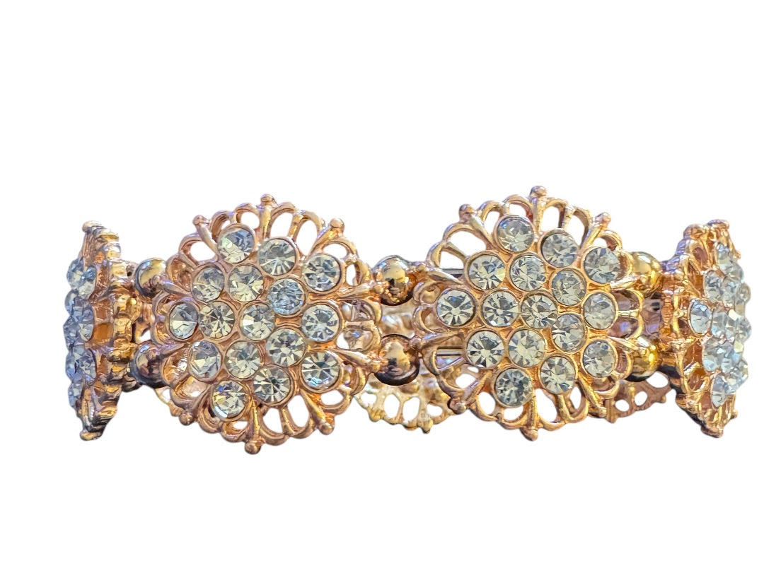 Rosegold circle sparkle stretchy bracelet