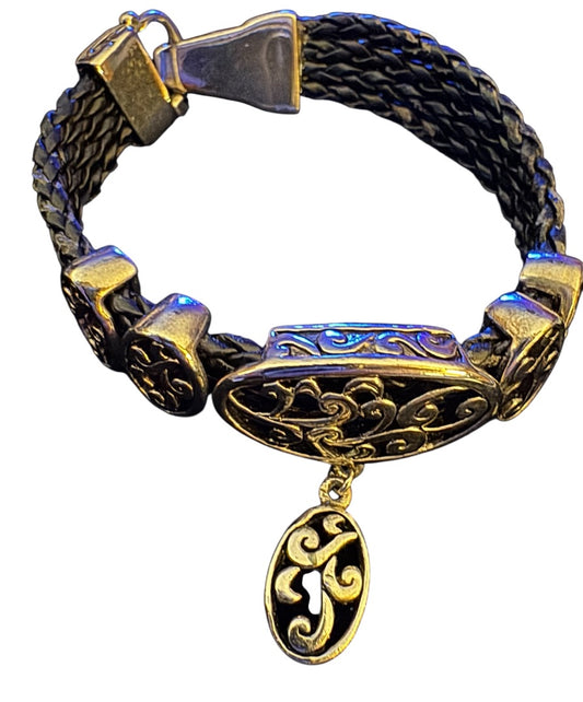 Black woven cutout bracelet