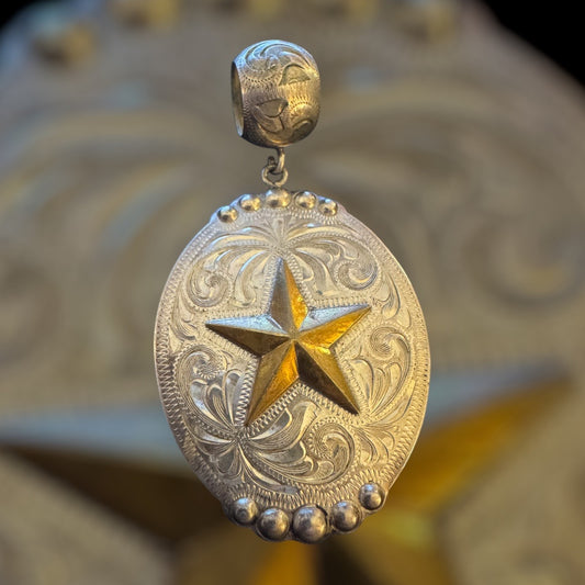 Hobby Horse Silver/Gold tone Star pendant