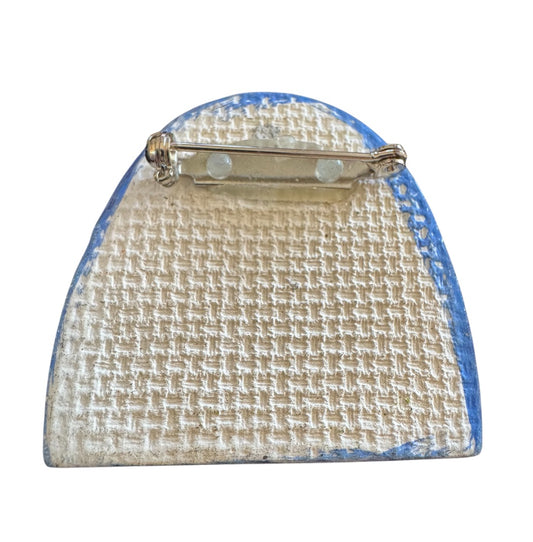 Angel Cat ceramic brooch